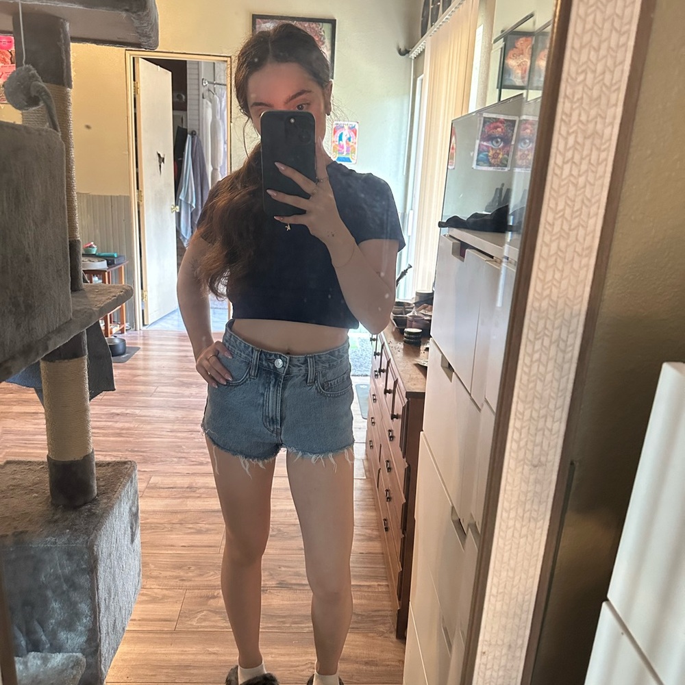 BDG cheeky, high rise denim shorts